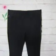 Roz & Ali Dressbarn women's size 1X Black Sequin Tuxedo Stripe Skinny Pants New!