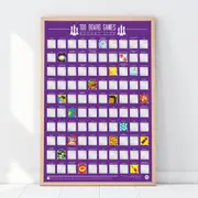 100 Board Games Bucket List Scratch Poster