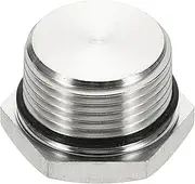 uxcell NPT Pipe Plug Fitting, 304 Stainless Steel NPT3/4 Male Outer Hex Thread for Plumbing Fixed with Sealing Rubber Ring
