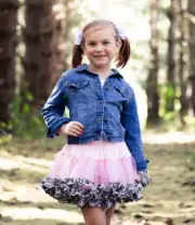 Pink Fluffy Tulle Tutu with Zebra Trim