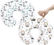 BROLEX Soft Nursing Pillow Cover: 2 Pack Slipcovers for Breastfeeding and Bottle Breast Feeding Mom - Comfortable Baby Fabric for Newborns - Fits Standard Infant Positioner for Boy Girl Dinosaur Lion
