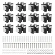 24Pcs Wall Mounted Stainless Steel Broom and Mop Holder Hanger Heavy, Black