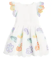 [Stella McCartney Kids] Stella McCartney Kids Baby embroidered cotton and linen dress M 3 white