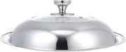 Kichvoe High Grade Stainless Steel Pot Cover Glass Steamer Lid Anti-scald Wok Cover Knob Sealing Pot Rim for Preventing Overflow Random Style