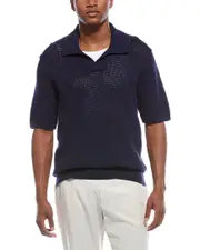 FRAME Denim Sweater Silk-Blend Polo Shirt