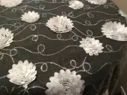 5 Flower Mesh Table Overlay High quality 54" X 54" Square Tablecloth 2 colors
