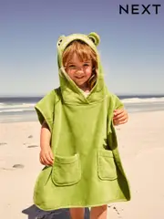Green Frog Towelling 100% Cotton Poncho (9mths-10yrs) (E78966) | $44 - $53