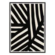 Galrie Striking Bold Black and White Abstract Art Print for Modern Decor, Black Frame, A2 42 x 60cm (16 x 24inch)