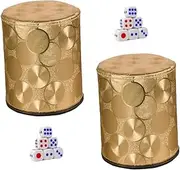 Abaodam 2 Sets Frosted Dice Cup Kit ES Cup Dice Game Box Anti-Skid Design for Home Party Bar