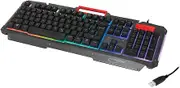 Typhoon TI022 - Gaming Keyboard with Rainbow Backlight and Removable Keys (104 Keys) for Windows/Mac OS/Linux, Black