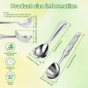 2Pcs Ice Cream Scoop 304 Stainless Steel Ice Cream Spoon with Comfortable paftC