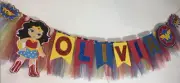 Wonder Woman banner, wonder woman Tassel Garland, cake smatch, wonder woman birt