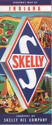 1962 Skelly Road Map: Indiana NOS