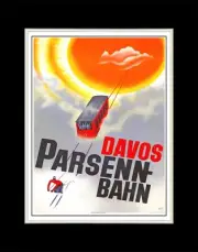 1930 Davos Parsenn Railway - Matted for 11x14 Frame