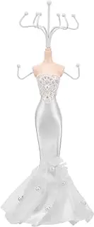 Mannequin Princess Model Skirt Rack Mannequin in Evening Gown Jewelry Holder Trinket Display Stand Necklace Display Rack Earring Necklace Bracelet Rings Organizer for Girls Bridal Gift/1168