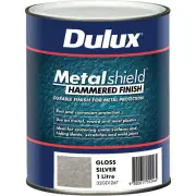 Dulux METALSHIELD HAMMERED FINISH PAINT 1L Rust & Corrosion Protection SILVER