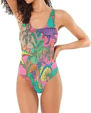 [Joisal] Simple Flying Bees Hearts on Pink Shapewear Swimsuit Backless One Piece Sculpting Swimsuit for Women with Bra