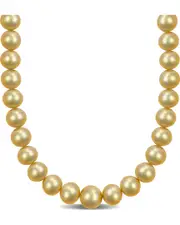 14K 0.06 ct. tw. Diamond 14-16.5mm Pearl Necklace