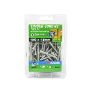Zenith 10G x 45mm Galvanised Type 17 Self Embedding Head Timber Screws - 50 Pack