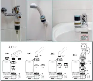 淨水器.沐浴器.濾水器.水龍頭過濾器Y2*2支+A1型1組+濾心*1支.貨號:067【七星淨水】