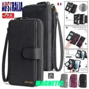 Magnetic Case Leather Wallet Cover For Samsung S25 Edge S24 S23 S22 S21 S20 Note