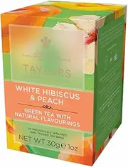 Taylors of Harrogate White Hibiscus & Peach Green Tea, 20 Teabags (Pack of 3)