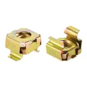 M8 Cage Nuts for Server Rack Cabinet, Carbon Steel Yellow Zinc Plated, 5 Pcs