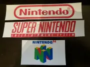 Nintendo SNES N64 64 Stickers Decals label for game shelf decor retro vintage