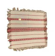 Hungarian Handmade Embroidered sm. table cloth runner scarf red white black 28”