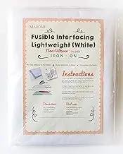 White Fusible Interfacing Lightweight Non-Woven for Arts Crafts and Sewing Projects, Iron-On One Sided - Embroidery Stabilizer DIY Crafts (40 Inch x 3 Yard)