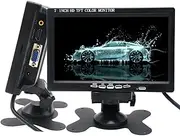 Pardarsey 7 Inch Monitor HDMI 1024 x 600 HD TFT LCD Screen Display AV VGA Input Built-in Speaker for Raspberry Pi 3 Model B+ 3B CCTV Computer PC DVR Car