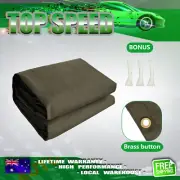 3.7X6.1m Heavy Duty Olive Drab Canvas Tarp Tarpaulin UV Resistant Fabric Wove AU