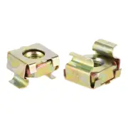 M5 Cage Nuts for Server Rack Cabinet, Carbon Steel Yellow Zinc Plated, 10 Pcs