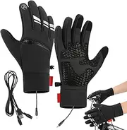 [Generic] Heated Winter Gloves,USB Winter Gloves | Waterproof Thermal Ski Gloves, Winter Touchscreen Heated Gloves for Cycling, Driving, Hiking