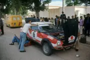 Bjorn Waldegard and Fergus Sager Fiat 124 spider 1973 Rally Car Old Photo 1