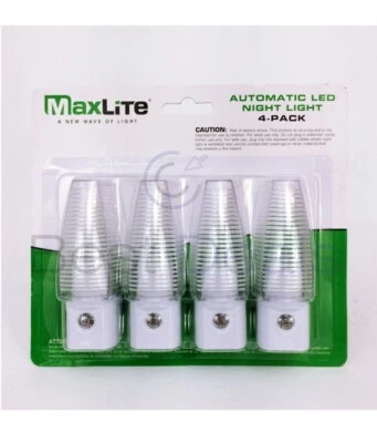 Night Light MaxLite Automatic LED 4 Pack Dusk Till Dawn Sensor NEW