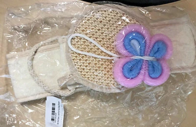 Exfoliating Back & Loofah Pad, Sponge, New in Packaging 3 Piece Set