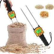 Multifunctional Grain Humidity Meter, Portable Hay Moisture Meter, with LCD Display, Measurement Range of 7.5-50%/ Voice Broadcast/Data Storage, for Rice Wheat Maize