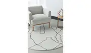 Prince Grey Contour Abstract Curves Round Rug