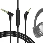Geekria Audio Cable with Mic Compatible with Bose QuietComfort 3, QC3 Headphones Cable, 3.5mm to 2.5mm Replacement Stereo Cord with Inline Microphone and Volume Control (4 ft / 1.2 m)