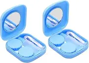 [Ipetboom] 2pcs Lens Case Set Portable Holder with Mirror Tweezers Suction Stick and Storage Box Lightweight Lens Container for Travel and Outdoor Use