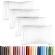 King Pillow Cases Set of 4 - Ultra Soft Hotel Quality Pillowcase Covers - Lux...