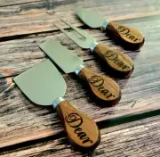 Cheese Knife Set in Walnut Wood. Set of 4 Cheese Knives. Cheeseboard Charcuterie