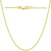 [Jewelry Affairs] 14k Yellow Gold Rope Chain Necklace, 1.1mm, 18"