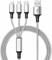 Salesbay Multi Charger 1.2m Cable 3in1 Fast Charging USB Universal Type-C Micro