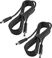 2-Pack DC Power Cable Male to Male Power Adapter DC Extension Cord 5.5mm x 2.1mm,12v DC Power Extension Cable for Security Camera,LED Strip,5v 9v 24v 12 Volt Plug Supply Wire DC5521 Jack Cable 3FT 6FT