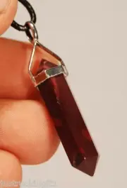 925 MOOKAITE PENCIL PENDANT + Cord 4.3cm 5g SILVER DOUBLE TERMINATED Crystal