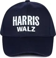 [Jeados] Harris Walz Navy Baseball Cap, Adjustable with Light Blue Lettering, Navy, 1
