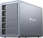 Yottamaster 5 Bay RAID External Hard Drive Enclosure 2.5" 3.5" USB3.0 to SATA HDD SSD Enclosure,Support 90TB & RAID 0/1/5/10/JBOD RAID Mode Hard Drive RAID Storage for NAS Expansion[FS5RU3]