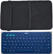 Black Color Neoprene Carrying Protection Sleeve Case Cover for Logitech K380 Multi-Device Bluetooth Keyboard and Arteck HB030B Portable Wireless Keyboard